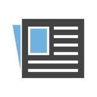 icône de glyphe de journal bleu et noir vecteur