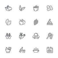 jeu d'icônes de jour de thanksgiving. thanksgiving jour pack symbole vecteur éléments pour infographie web