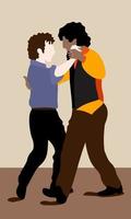 deux hommes dansant le tango. illustration vectorielle. vecteur