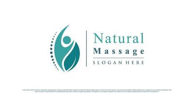 création de logo chiropratique pour le logo d'icône de thérapie de massage naturel avec vecteur premium élément créatif