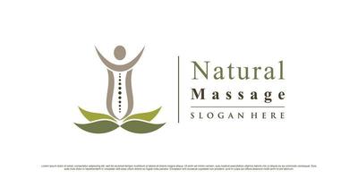 création de logo chiropratique pour le logo d'icône de thérapie de massage naturel avec vecteur premium élément créatif