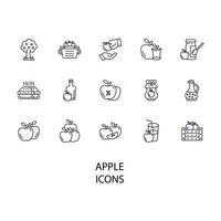 ensemble d'icônes de pomme. éléments de vecteur de symbole de pack de pommes pour le web infographique