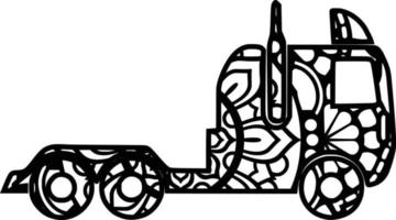 modèle de mandala de voiture de camion vecteur