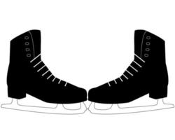 Une paire de patins pour les patineurs artistiques sur fond blanc vecteur
