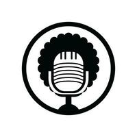 création de logo de podcast vectoriel pour les personnes noires.