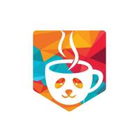 modèle de conception de logo vectoriel panda café. concept de logo de café ou de restaurant.