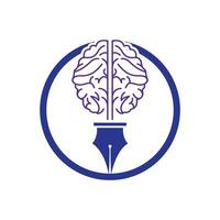 modèle de conception de logo vectoriel stylo cerveau.