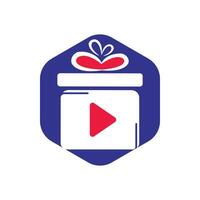 création de modèle de logo vidéo cadeau. vecteur