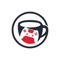 modèle de conception de logo vectoriel gamer café.