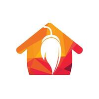 création de logo vectoriel chili house. vecteur de concept de logo de nourriture chaude. symbole d'icône de piment fort.