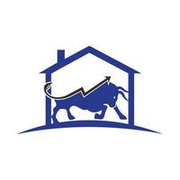 création de logo de taureau financier. graphique haussier commercial, logo financier. vecteur