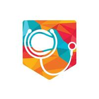 création de logo vectoriel de stéthoscope de tennis. concept de logo de santé et de soins sportifs.