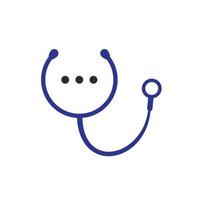 chat médical et création de logo vectoriel de conversation. médecin aide et consulte le concept de logo.