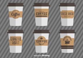 Tasses à café avec manches en carton à café vecteur