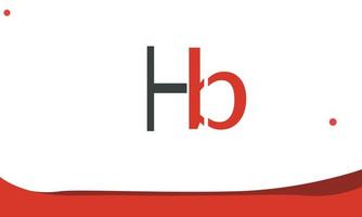 alphabet lettres initiales monogramme logo hb, bh, h et b vecteur