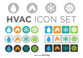 Ensemble d'icônes HVAC, modèles de cercle et de carré vecteur