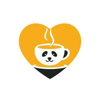 modèle de conception de logo vectoriel panda café. concept de logo de café ou de restaurant.