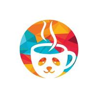 modèle de conception de logo vectoriel panda café. concept de logo de café ou de restaurant.