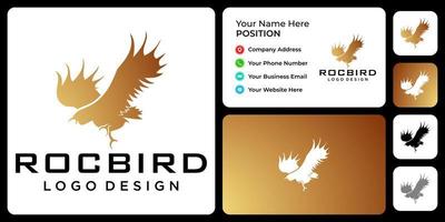 création de logo oiseau avec modèle de carte de visite. vecteur