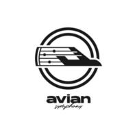 concept de logo pour la musique aviaire et l'orchestre symphonique vecteur