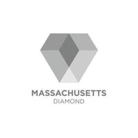 concept de logo de luxe du diamant du massachusetts