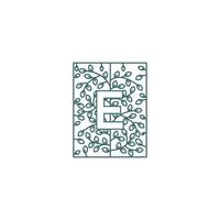 simple lettre e logo dans le concept de design initial d'ornement floral vecteur