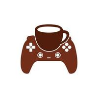 modèle de conception de logo vectoriel gamer café.