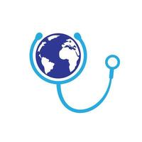 modèle de logo vectoriel de soins mondiaux.