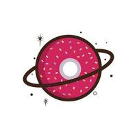 création de logo vectoriel donut planet. modèle de conception de logo de boulangerie unique.