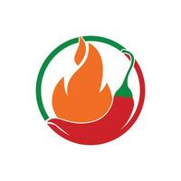 concept de conception de logo vectoriel de piment chaud. symbole de logo de piment de feu, icône de symbole de nourriture d'épice.