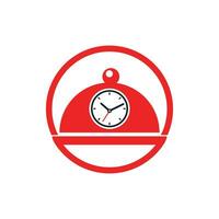 modèle de conception de logo vectoriel de temps de nourriture. concept de logo de restaurant et de café.