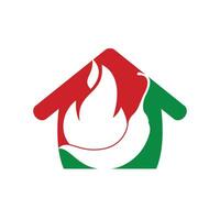 concept de conception de logo vectoriel de piment chaud. symbole de logo de piment de feu, icône de symbole de nourriture d'épice.
