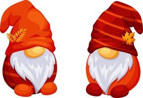 gnome scandinave d'automne avec guirlande de drapeaux, gnomes pour thanksgiving, fête des récoltes vecteur