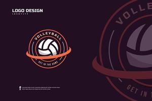 logo de l'insigne de volley-ball, identité de l'équipe sportive. modèle de conception de tournoi de volley-ball, illustration vectorielle de badge e-sport