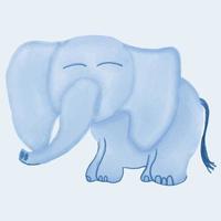 enfants éléphant aquarelle peinture isolé vecteur de toile blanche