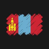 coups de pinceau du drapeau de la mongolie. drapeau national vecteur