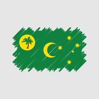 vecteur de brosse de drapeau des îles cocos. drapeau national