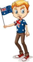 homme australien tenant le drapeau vecteur