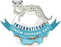 conception de bannière de la journée internationale du léopard des neiges vecteur