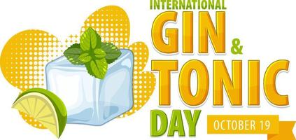 conception de bannière de la journée internationale du gin tonic vecteur