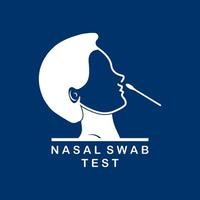 logo de test d'écouvillonnage nasal vecteur