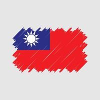 vecteur de brosse de drapeau de taiwan. drapeau national