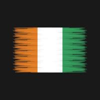 brosse de drapeau de côte d'ivoire. drapeau national vecteur