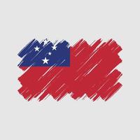 coups de pinceau du drapeau samoan. drapeau national vecteur