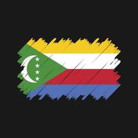 vecteur de brosse de drapeau des comores. drapeau national