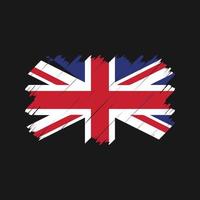 vecteur de brosse de drapeau du Royaume-Uni. drapeau national