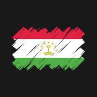 coups de pinceau du drapeau du tadjikistan. drapeau national vecteur