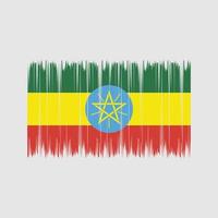 pinceau drapeau éthiopien. drapeau national vecteur