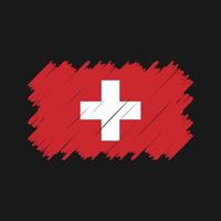 vecteur de brosse drapeau suisse. drapeau national