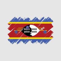 coups de pinceau du drapeau du swaziland. drapeau national vecteur